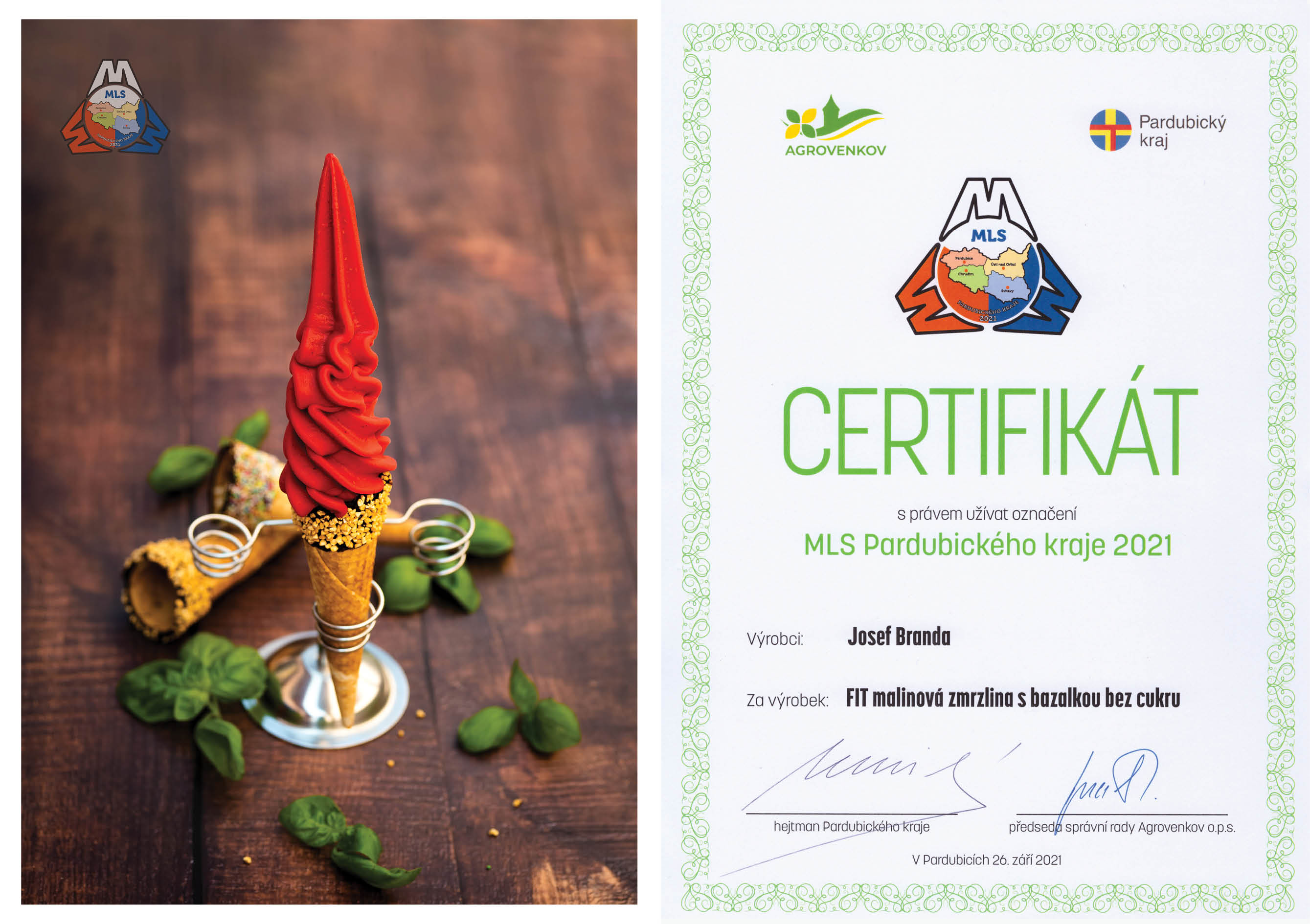 Certifikát malinová zmrzlina 2021